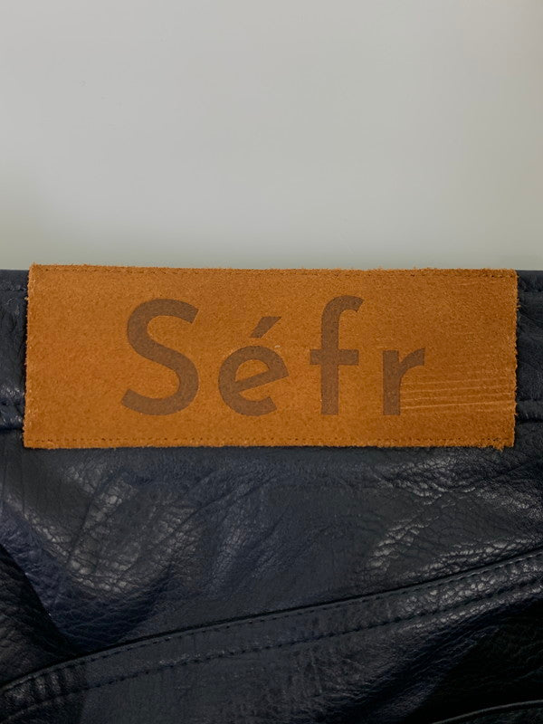 【中古品】【メンズ】 SEFR セファ FAKE LEATHER PANTS フェイク レザー パンツ ボトムス 152-260811-hu-26-min サイズ：29 カラー：ネイビー 万代Net店