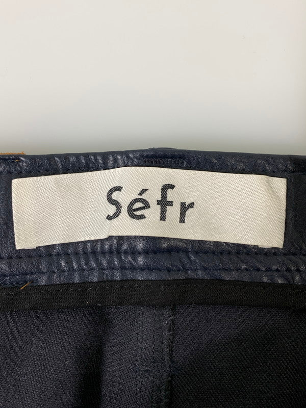 【中古品】【メンズ】 SEFR セファ FAKE LEATHER PANTS フェイク レザー パンツ ボトムス 152-260811-hu-26-min サイズ：29 カラー：ネイビー 万代Net店