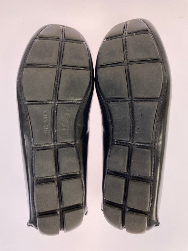 【中古品】【レディース】 PRADA プラダ LOGO LOAFER ロゴ ローファー 革靴 ビジネスシューズ 183-250925-kk-30-min カラー：ブラック 万代Net店