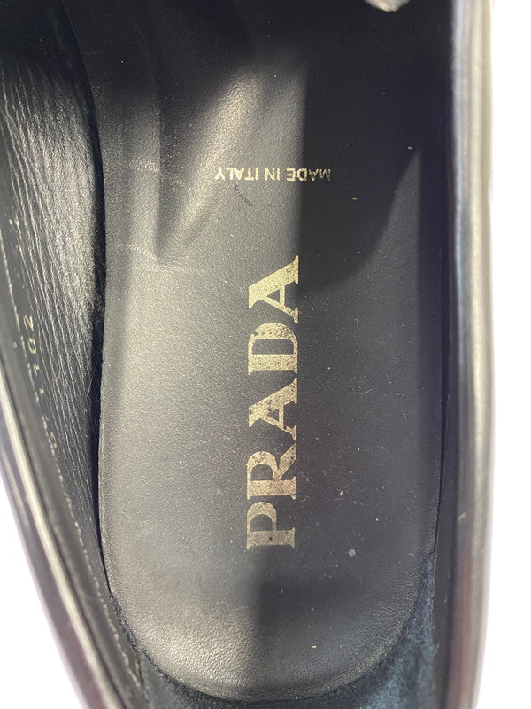 【中古品】【レディース】 PRADA プラダ LOGO LOAFER ロゴ ローファー 革靴 ビジネスシューズ 183-250925-kk-30-min カラー：ブラック 万代Net店