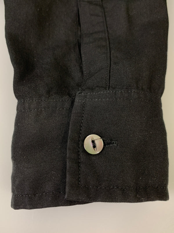 【中古品】【メンズ】 SHAREEF シャリーフ APPLE R L S BIG SHIRTS BLACK 18713026 アップル アール ロングスリーブ ビッグ シャツ メンズ 長袖シャツ トップス 140-260731-em-61-min サイズ：2 カラー：ブラック 万代Net店