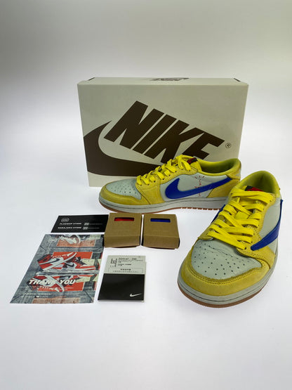 【中古品】【メンズ】 NIKE ナイキ × TRAVIS SCOTT トラビス・スコット 別注 コラボ WMNS AIR JORDAN 1 LOW OG SP CANARY DZ4137-700 ウィメンズ エア ジョーダン 1 ロー オリジナル スニーカー 靴 160-250924-kk-01-min カラー：CANARY/RACER BLUE-LIGHT SILVER 万代Net店