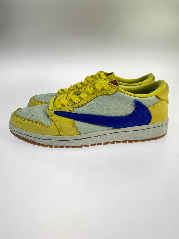【中古品】【メンズ】 NIKE ナイキ × TRAVIS SCOTT トラビス・スコット 別注 コラボ WMNS AIR JORDAN 1 LOW OG SP CANARY DZ4137-700 ウィメンズ エア ジョーダン 1 ロー オリジナル スニーカー 靴 160-250924-kk-01-min カラー：CANARY/RACER BLUE-LIGHT SILVER 万代Net店