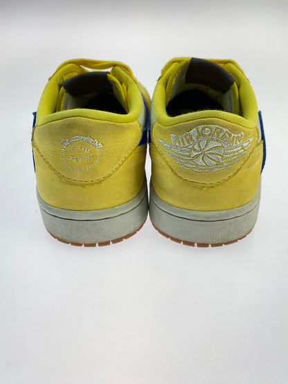 【中古品】【メンズ】 NIKE ナイキ × TRAVIS SCOTT トラビス・スコット 別注 コラボ WMNS AIR JORDAN 1 LOW OG SP CANARY DZ4137-700 ウィメンズ エア ジョーダン 1 ロー オリジナル スニーカー 靴 160-250924-kk-01-min カラー：CANARY/RACER BLUE-LIGHT SILVER 万代Net店
