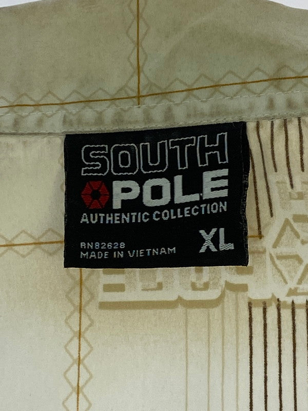 【中古品】【メンズ】 SOUTH POLE サウスポール S/S DESIGN SHIRT半袖 デザイン シャツ トップス 146-251224-jt-19-min サイズ：XL カラー：ホワイト 万代Net店