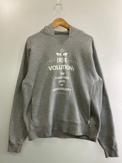 【中古品】【メンズ】 BOOTLEGBOOTH PRINT HOODIE ブートレグブース プリント フーディー プルオーバー パーカー トップス 142-251227-yn-16-min サイズ：M カラー：グレー 万代Net店