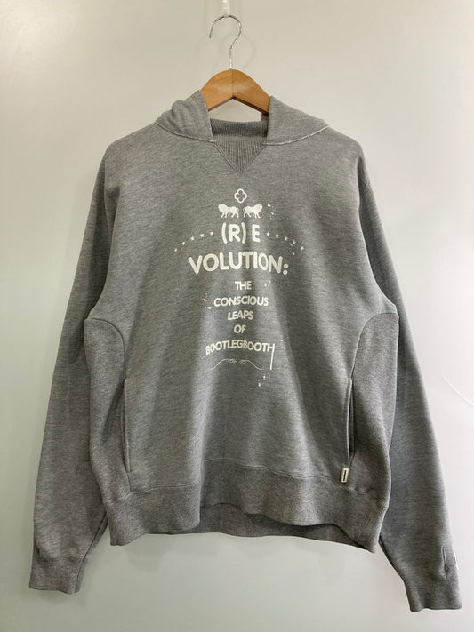 【中古品】【メンズ】 BOOTLEGBOOTH PRINT HOODIE ブートレグブース プリント フーディー プルオーバー パーカー トップス 142-251227-yn-16-min サイズ：M カラー：グレー 万代Net店