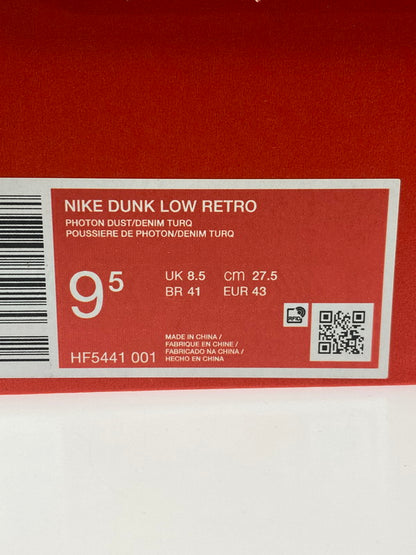【中古美品】【メンズ】 NIKE ナイキ HF5441-001 DUNK LOW RETRO 靴 シューズ スニーカー SNEAKERS 160-250927-ks-18-min サイズ：27.5cm カラー：PHOTON DUST/DENIM TURQ 万代Net店