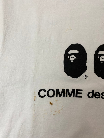 【中古品】【メンズ】 COMME des GARCONS コムデギャルソン × A BATHING APE アベイシングエイプ 別注 コラボ OSAKA BABY MILO S/S TEE 002TEJ221901C オオサカ ベイビーマイロ ショートスリーブ Tシャツ 半袖 トップス 140-251210-kk-28-min サイズ：L カラー：ホワイト 万代Net店