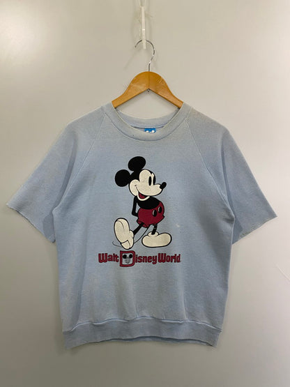 【現状渡し品】【メンズ】 WALT DISNEY WORLD ウォルトディズニー ワールド MICKEY SS SWEAT SHIRTT 80S 90S ミッキープリント 半袖 スウェット シャツ メンズ トップス 80年代 90年代 ヴィンテージ 146-251214-em-23-min サイズ：M カラー：ライトブルー 万代Net店
