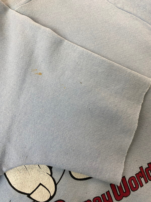 【現状渡し品】【メンズ】 WALT DISNEY WORLD ウォルトディズニー ワールド MICKEY SS SWEAT SHIRTT 80S 90S ミッキープリント 半袖 スウェット シャツ メンズ トップス 80年代 90年代 ヴィンテージ 146-251214-em-23-min サイズ：M カラー：ライトブルー 万代Net店