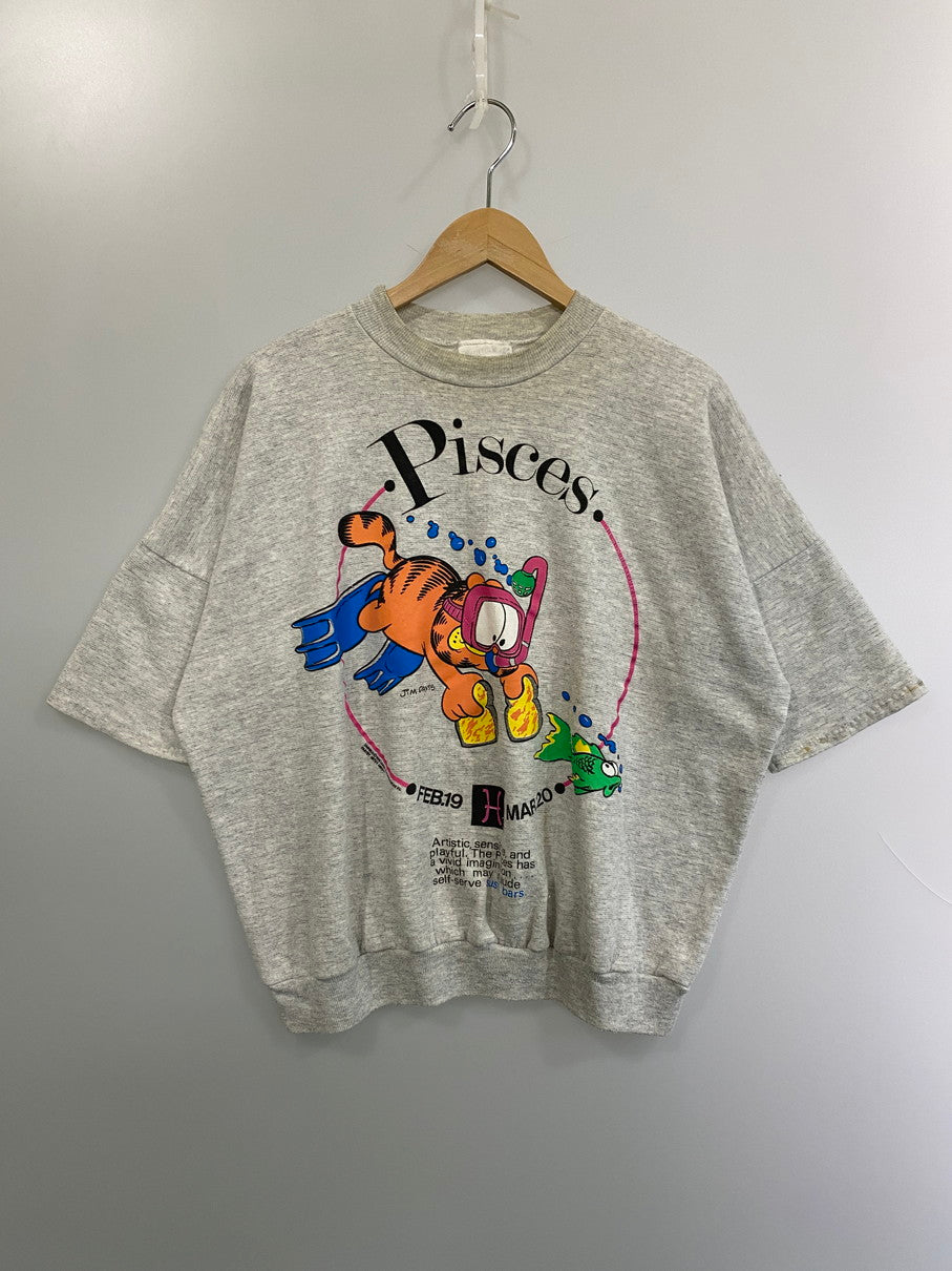 【現状渡し品】【メンズ】 GARFIELD ガーフィールド 70's PISCES PRINT SWEAT VINTAGE 70年代 ピスケス プリント スウェット ヴィンテージ 146-251011-kk-45-min サイズ：S カラー：グレー 万代Net店