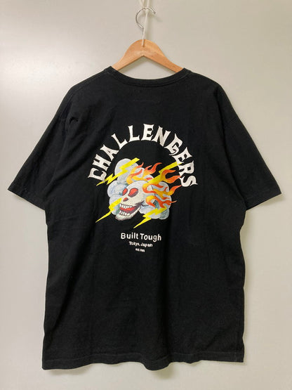 【中古品】【メンズ】 CHALLENGER チャレンジャー S S THUNDER SKULL TEE ショートスリーブ 142-251015-AS-8-min サイズ：XXL カラー：ブラック 万代Net店