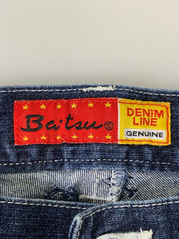 【中古品】【メンズ】 BA-TSU バツ ボーダーストライプパッチワークデニムパンツ 157-251112-ks-29-min サイズ：M カラー：インディゴ 万代Net店