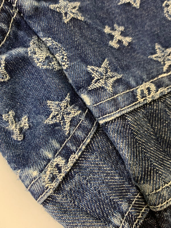 【中古品】【メンズ】 BA-TSU バツ ボーダーストライプパッチワークデニムパンツ 157-251112-ks-29-min サイズ：M カラー：インディゴ 万代Net店