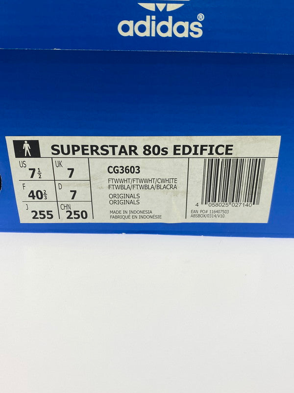 【中古美品】【メンズ/レディース】 adidas アディダス CG3603 SUPERSTAR 80S EDIFICE 靴 シューズ スニーカー SNEAKERS 161-250927-ks-35-min サイズ：25.5cm カラー：ホワイト/ベージュ系 万代Net店