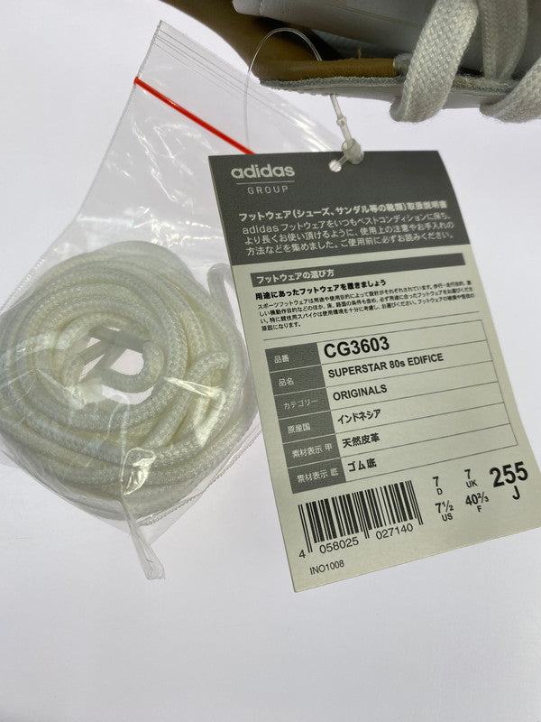 【中古美品】【メンズ/レディース】 adidas アディダス CG3603 SUPERSTAR 80S EDIFICE 靴 シューズ スニーカー SNEAKERS 161-250927-ks-35-min サイズ：25.5cm カラー：ホワイト/ベージュ系 万代Net店