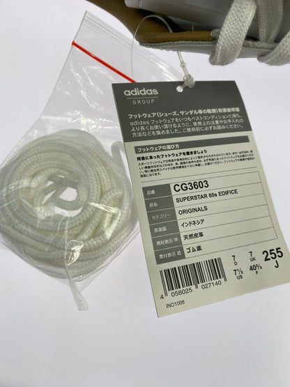 【中古美品】【メンズ/レディース】 adidas アディダス CG3603 SUPERSTAR 80S EDIFICE 靴 シューズ スニーカー SNEAKERS 161-250927-ks-35-min サイズ：25.5cm カラー：ホワイト/ベージュ系 万代Net店