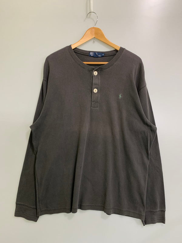 【中古品】【メンズ】 Polo by Ralph Lauren ポロバイラルフローレン 90's HENRY NECK L/S TEE 90年代 ヘンリーネック ロングスリーブ Tシャツ 長袖 トップス 146-251106-kk-41-min サイズ：XL カラー：チャコール 万代Net店