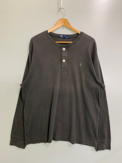 【中古品】【メンズ】 Polo by Ralph Lauren ポロバイラルフローレン 90's HENRY NECK L/S TEE 90年代 ヘンリーネック ロングスリーブ Tシャツ 長袖 トップス 146-251106-kk-41-min サイズ：XL カラー：チャコール 万代Net店