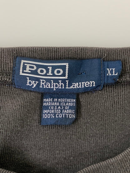 【中古品】【メンズ】 Polo by Ralph Lauren ポロバイラルフローレン 90's HENRY NECK L/S TEE 90年代 ヘンリーネック ロングスリーブ Tシャツ 長袖 トップス 146-251106-kk-41-min サイズ：XL カラー：チャコール 万代Net店