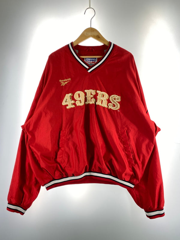 【中古品】【メンズ】 NFL × REEBOK リーボック 49ERS 刺繍 LOGO PULLOVER サンフランシスコ・フォーティーナイナーズ ロゴ プルオーバー メンズ 長袖 トップス 146-260731-em-26-min サイズ：XXL カラー：レッド 万代Net店