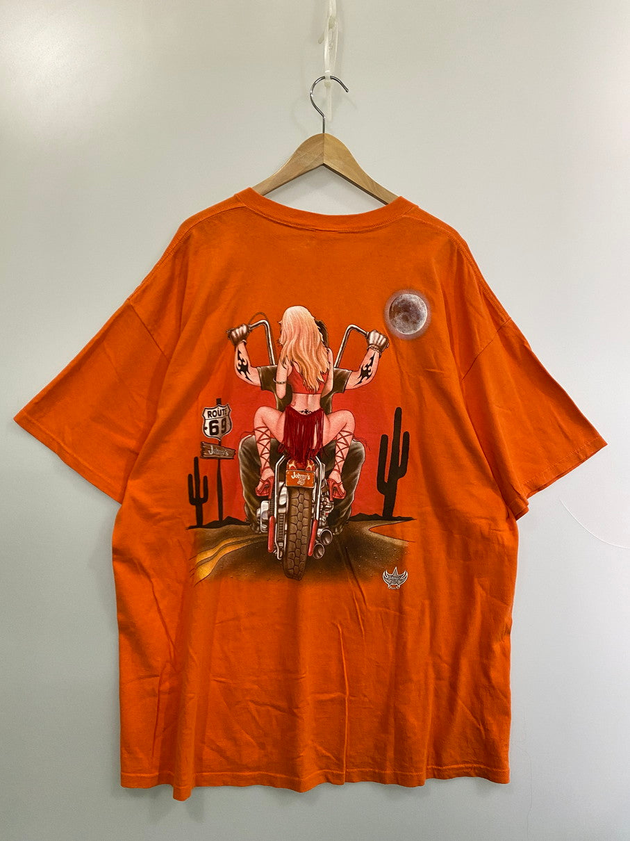 【中古品】【メンズ】 DELTA PRO WEIGHT デルタ プロ ウエイト S/S PRINT TEE 両面 ショートスリーブ プリントTシャツ 半袖 トップス 146-251011-kk-39-min サイズ：2XL カラー：オレンジ 万代Net店