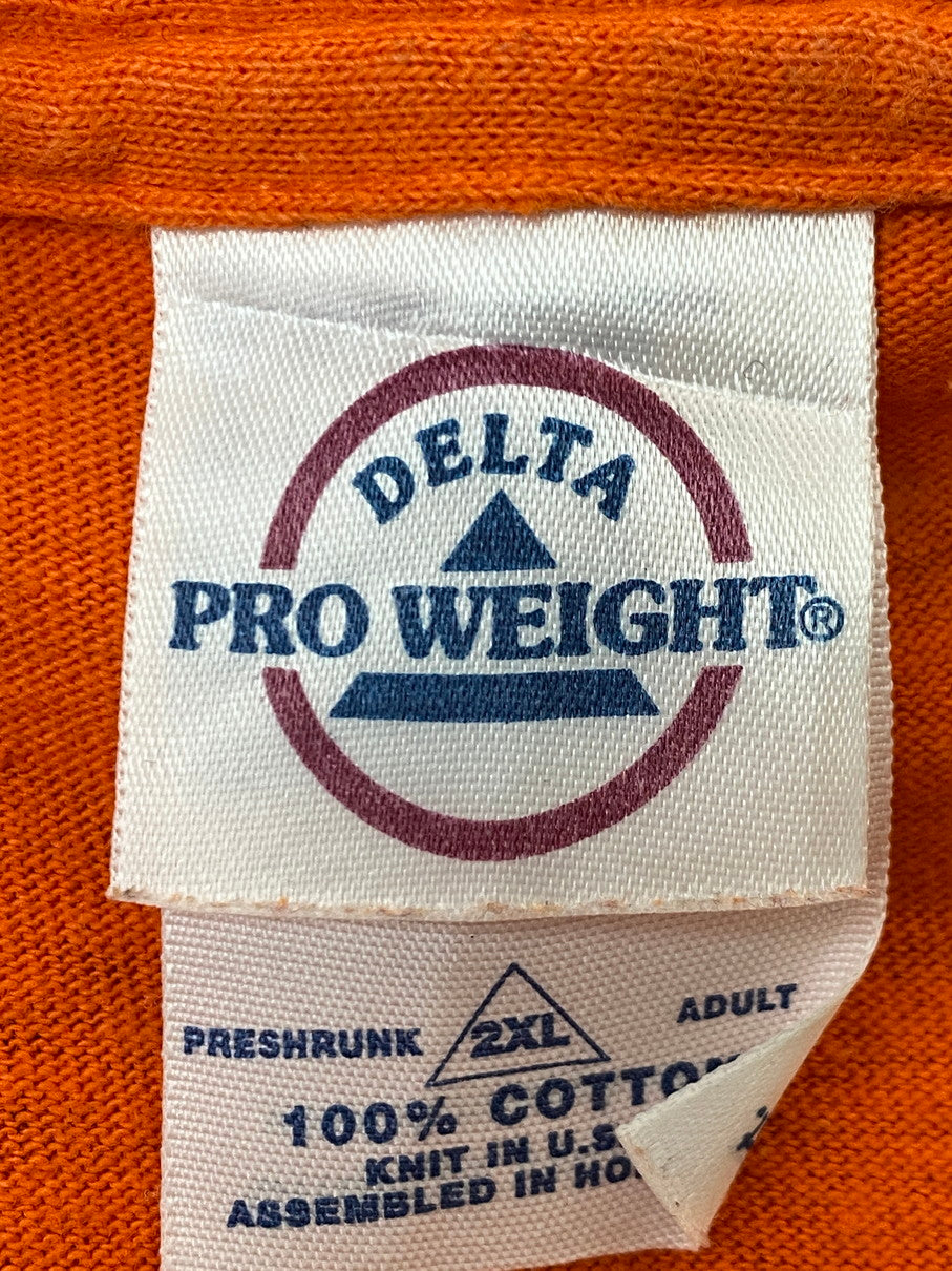 【中古品】【メンズ】 DELTA PRO WEIGHT デルタ プロ ウエイト S/S PRINT TEE 両面 ショートスリーブ プリントTシャツ 半袖 トップス 146-251011-kk-39-min サイズ：2XL カラー：オレンジ 万代Net店