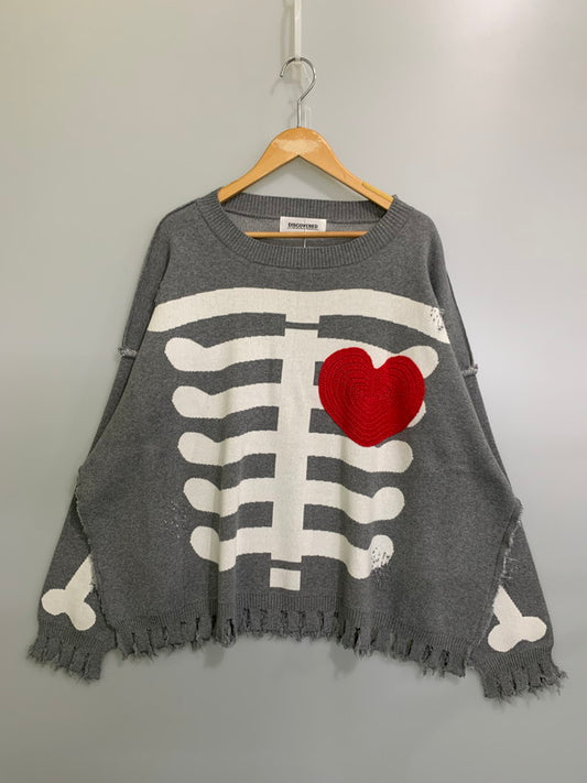 【中古美品】【メンズ】 DISCOVERED ディスカバード DC-CL-KN-01 BONE KNIT ボーン ニット トップス 140-250927-ks-56-min サイズ：3 カラー：グレー 万代Net店