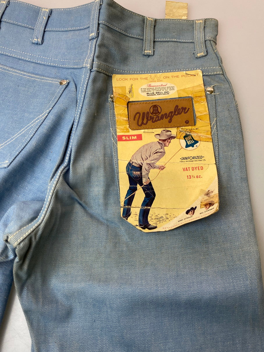 【中古品】【メンズ】 Wrangler ラングラー 60's SLIM DENIM PANTS DEADSTOCK VINTAGE 60年代 スリムデニムパンツ ボトムス ジーンズ デッドストック ヴィンテージ 157-250930-kk-19-min サイズ：16 SLIM カラー：ライトインディゴ 万代Net店