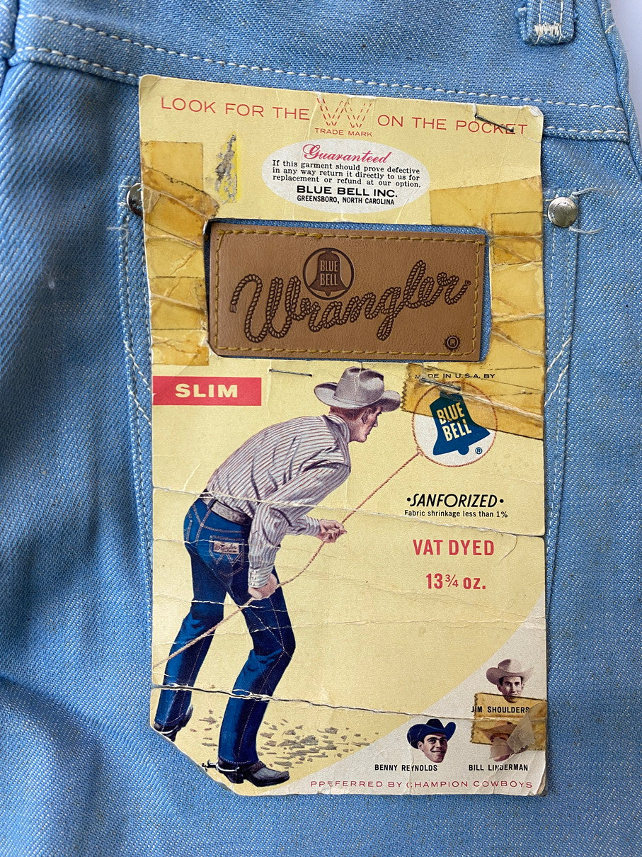 【中古品】【メンズ】 Wrangler ラングラー 60's SLIM DENIM PANTS DEADSTOCK VINTAGE 60年代 スリムデニムパンツ ボトムス ジーンズ デッドストック ヴィンテージ 157-250930-kk-19-min サイズ：16 SLIM カラー：ライトインディゴ 万代Net店