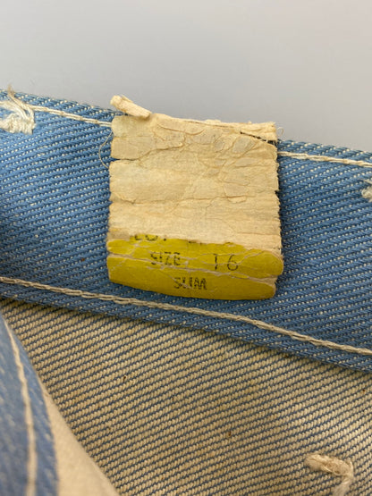 【中古品】【メンズ】 Wrangler ラングラー 60's SLIM DENIM PANTS DEADSTOCK VINTAGE 60年代 スリムデニムパンツ ボトムス ジーンズ デッドストック ヴィンテージ 157-250930-kk-19-min サイズ：16 SLIM カラー：ライトインディゴ 万代Net店