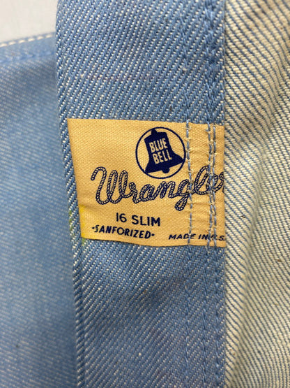 【中古品】【メンズ】 Wrangler ラングラー 60's SLIM DENIM PANTS DEADSTOCK VINTAGE 60年代 スリムデニムパンツ ボトムス ジーンズ デッドストック ヴィンテージ 157-250930-kk-19-min サイズ：16 SLIM カラー：ライトインディゴ 万代Net店