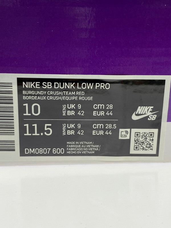 【中古品】【メンズ】 NIKE ナイキ DM0807-600 SB DUNK LOW PRO 靴 シューズ スニーカー SNEAKERS 160-250927-ks-22-min サイズ：28cm カラー：BURGUNDY CRUSH/TEAM RED 万代Net店
