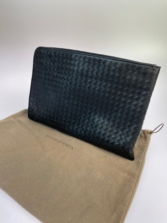 【中古品】【メンズ】 BOTTEGAVENETA ボッテガヴェネタ イントレチャート クラッチバッグ カバン 180-251021-jt-02-min カラー：ブラック 万代Net店