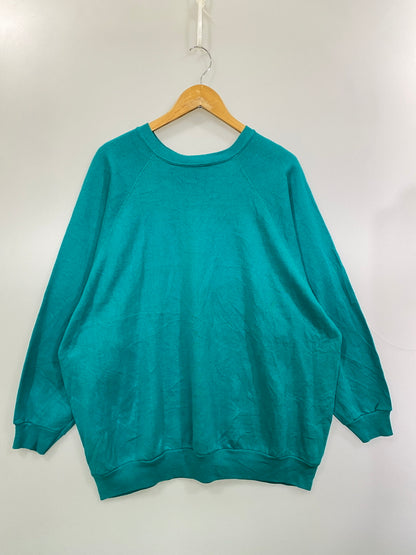 【現状渡し品】【メンズ】 USED ユーズド 90's SOLID SWEATSHIRT 90年代 無地 スウェットシャツ トレーナー トップス 146-260715-yn-31-min サイズ：表記なし 下記参照 カラー：グリーン系 万代Net店