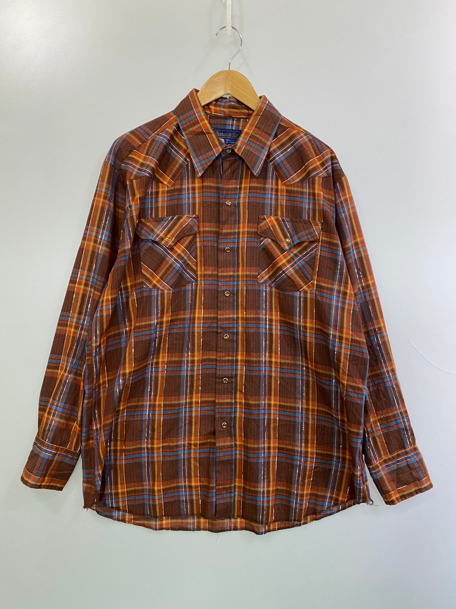 【中古品】【メンズ】 PANHANDLE SLIM パンハンドルスリム 70-80's L/S WESTERN CHECK SHIRT VINTAGE 70-80年代 ロングスリーブ ウエスタン チェックシャツ 長袖 トップス 146-251106-kk-25-min サイズ：表記無し 下記参照 カラー：マルチカラー 万代Net店