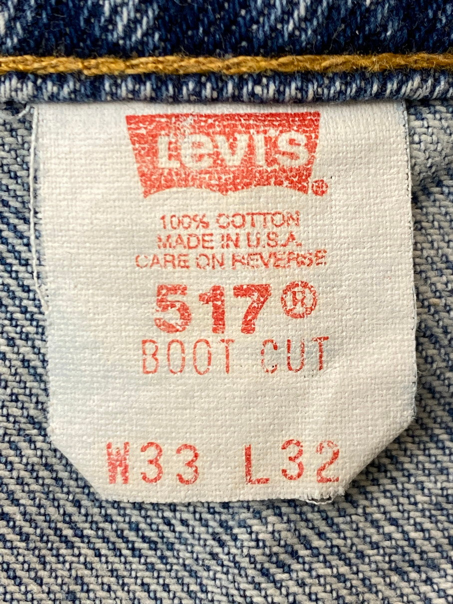 【現状渡し品】【メンズ】 Levi's リーバイス 90's 517 BOOT CUT DENIM PANTS 00517-0217 90年代 517 ブーツカット デニムパンツ ボトムス 157-251007-kk-30-min サイズ：33 カラー：ライトインディゴ 万代Net店