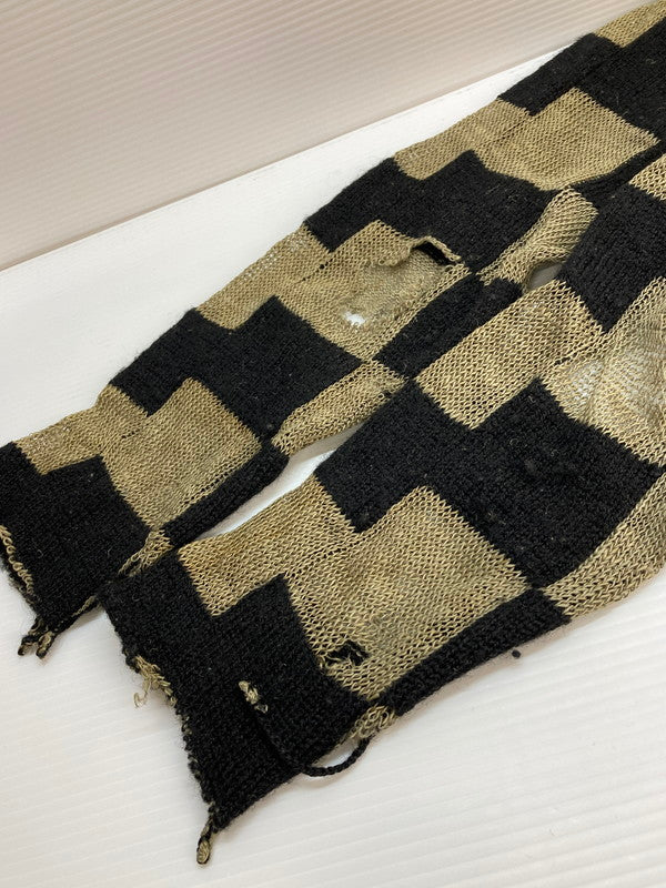 【現状渡し品】【メンズ】 COMME des GARCONS HOMME コムデギャルソンオム HN-100190 90S 田中オム パッチワークニット リネン ウール 140-250928-AS-12-min サイズ：サイズ不明 カラー：ブラック/カーキ 万代Net店