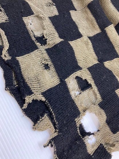 【現状渡し品】【メンズ】 COMME des GARCONS HOMME コムデギャルソンオム HN-100190 90S 田中オム パッチワークニット リネン ウール 140-250928-AS-12-min サイズ：サイズ不明 カラー：ブラック/カーキ 万代Net店
