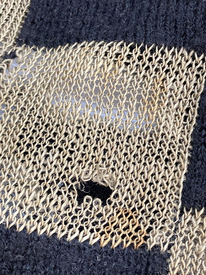 【現状渡し品】【メンズ】 COMME des GARCONS HOMME コムデギャルソンオム HN-100190 90S 田中オム パッチワークニット リネン ウール 140-250928-AS-12-min サイズ：サイズ不明 カラー：ブラック/カーキ 万代Net店