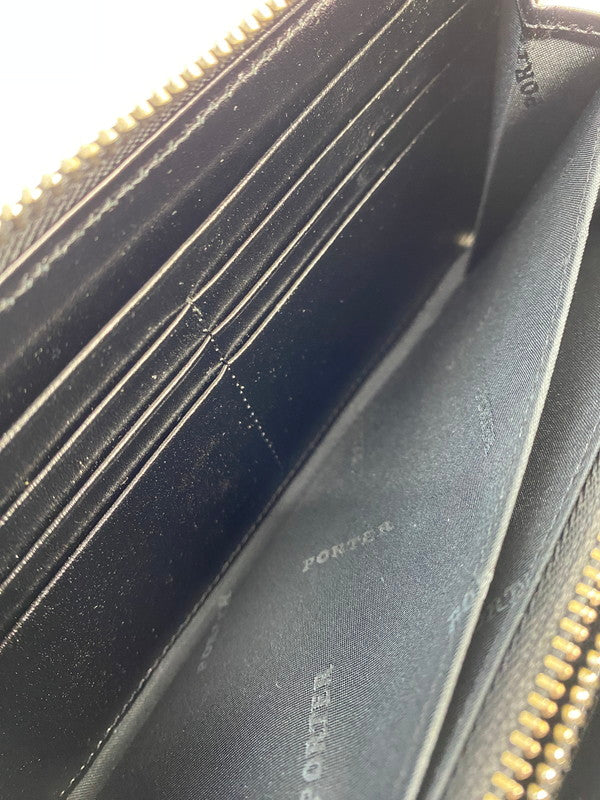 【中古品】【メンズ/レディース】 PORTER ポーター 110-02927 SHEEN L字型 レザー長財布 シーン 革 長財布 ロングウォレット 200-251014-em-17-min カラー：ブラック 万代Net店