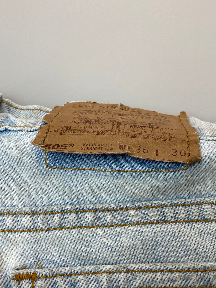 【現状渡し品】【メンズ】 Levi's リーバイス 90S 505 オレンジタブ DENIM PANTS 90年代 デニム パンツ メンズ ボトムス ジーンズ ジーパン ヴィンテージ 157-251029-em-45-min サイズ：36×30 カラー：ライトインディゴ 万代Net店