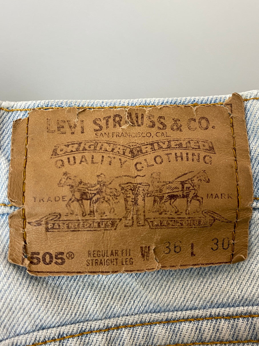 【現状渡し品】【メンズ】 Levi's リーバイス 90S 505 オレンジタブ DENIM PANTS 90年代 デニム パンツ メンズ ボトムス ジーンズ ジーパン ヴィンテージ 157-251029-em-45-min サイズ：36×30 カラー：ライトインディゴ 万代Net店