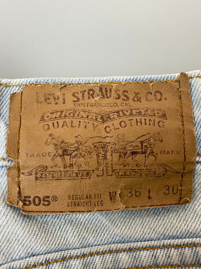 【現状渡し品】【メンズ】 Levi's リーバイス 90S 505 オレンジタブ DENIM PANTS 90年代 デニム パンツ メンズ ボトムス ジーンズ ジーパン ヴィンテージ 157-251029-em-45-min サイズ：36×30 カラー：ライトインディゴ 万代Net店