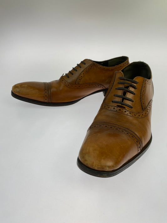 【現状渡し品】【メンズ】 alfredoBANNISTER アルフレッドバニスター STRAIGHT CHIP DRESS SHOES ストレートチップ ドレスシューズ 革靴 165-251008-kk-12-min サイズ：40 カラー：ブラウン 万代Net店