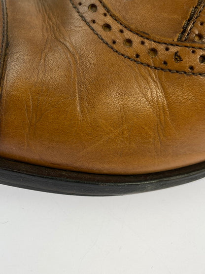 【現状渡し品】【メンズ】 alfredoBANNISTER アルフレッドバニスター STRAIGHT CHIP DRESS SHOES ストレートチップ ドレスシューズ 革靴 165-251008-kk-12-min サイズ：40 カラー：ブラウン 万代Net店