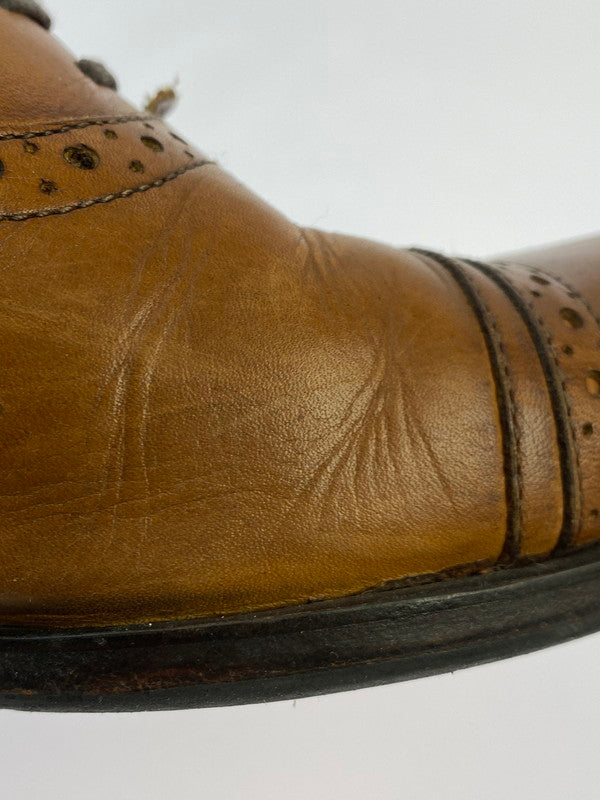 【現状渡し品】【メンズ】 alfredoBANNISTER アルフレッドバニスター STRAIGHT CHIP DRESS SHOES ストレートチップ ドレスシューズ 革靴 165-251008-kk-12-min サイズ：40 カラー：ブラウン 万代Net店