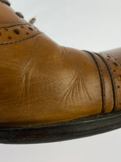 【現状渡し品】【メンズ】 alfredoBANNISTER アルフレッドバニスター STRAIGHT CHIP DRESS SHOES ストレートチップ ドレスシューズ 革靴 165-251008-kk-12-min サイズ：40 カラー：ブラウン 万代Net店