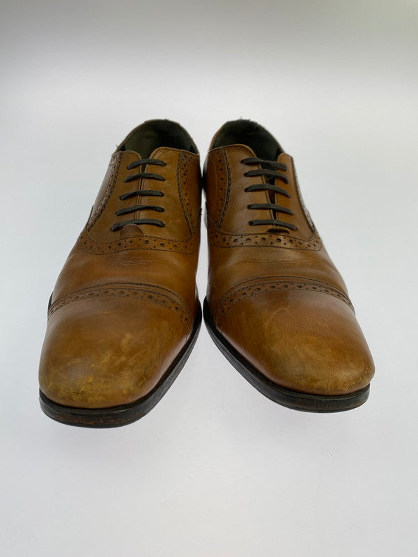 【現状渡し品】【メンズ】 alfredoBANNISTER アルフレッドバニスター STRAIGHT CHIP DRESS SHOES ストレートチップ ドレスシューズ 革靴 165-251008-kk-12-min サイズ：40 カラー：ブラウン 万代Net店